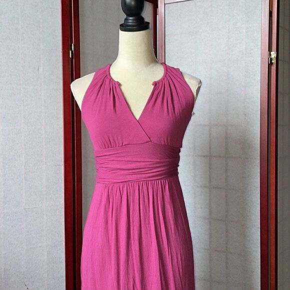 3/$20 Michael Stars Deep Pink/Purple V-Neck Jersey Knit Dress  (Size: XS) - Picture 11 of 12